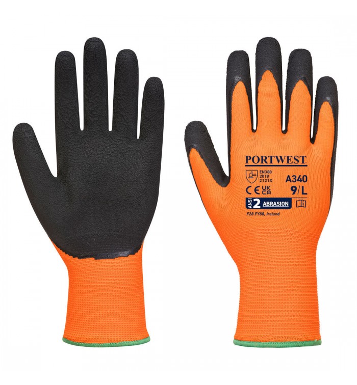 Portwest Hi-Vis Grip mártott latex védőkesztyű A340ORBL