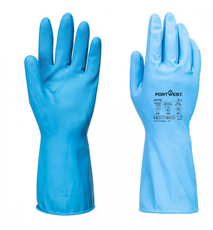 Portwest FD Chemical B Latex könnyű kesztyű (12 pár) AP76BLUL