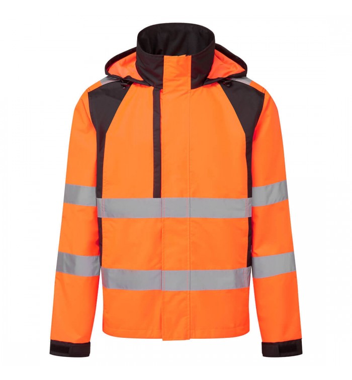 Portwest WX2 Eco Hi-Vis Rain Jacket CD860OBRL