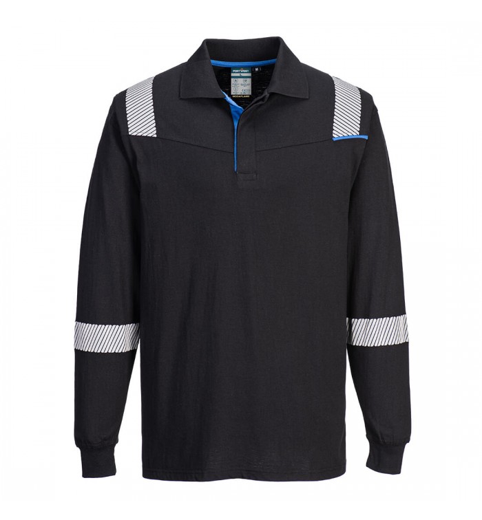 Portwest WX3 Flame Resistant Long Sleeve Polo FR711BKRL