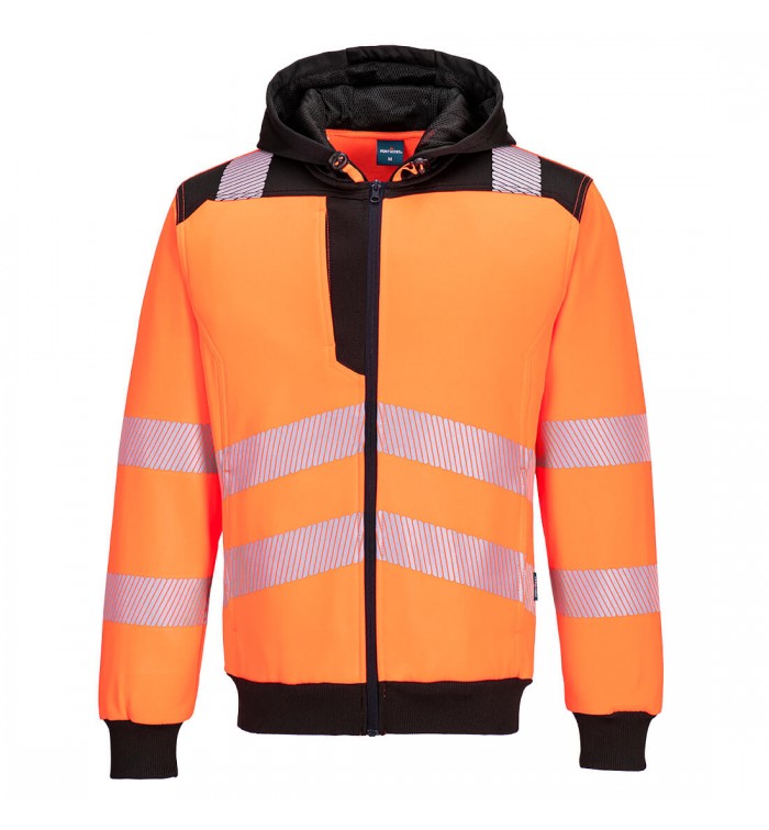 Portwest PW3 Hi-Vis zippzáras kapucnis pulóver PW327OBR4XL