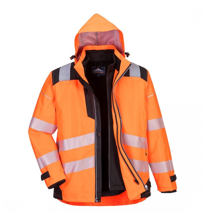 Portwest PW3 Hi-Vis 3-in-1 kabát PW365OBR4XL