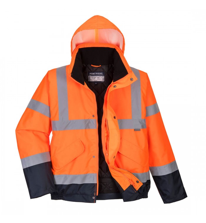 Portwest Hi-Vis kéttónusú bomber kabát S266ONRL