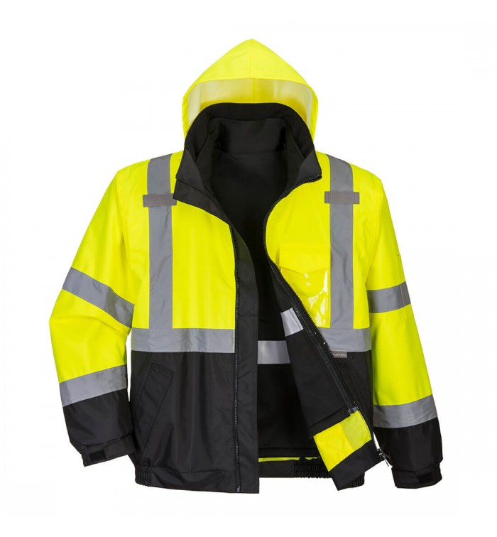 Portwest Hi-Vis prémium 3 az 1-ben bomber kabát S365YBR4XL